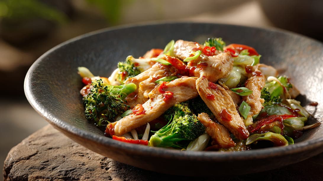 Scharfes Wok-Huhn
