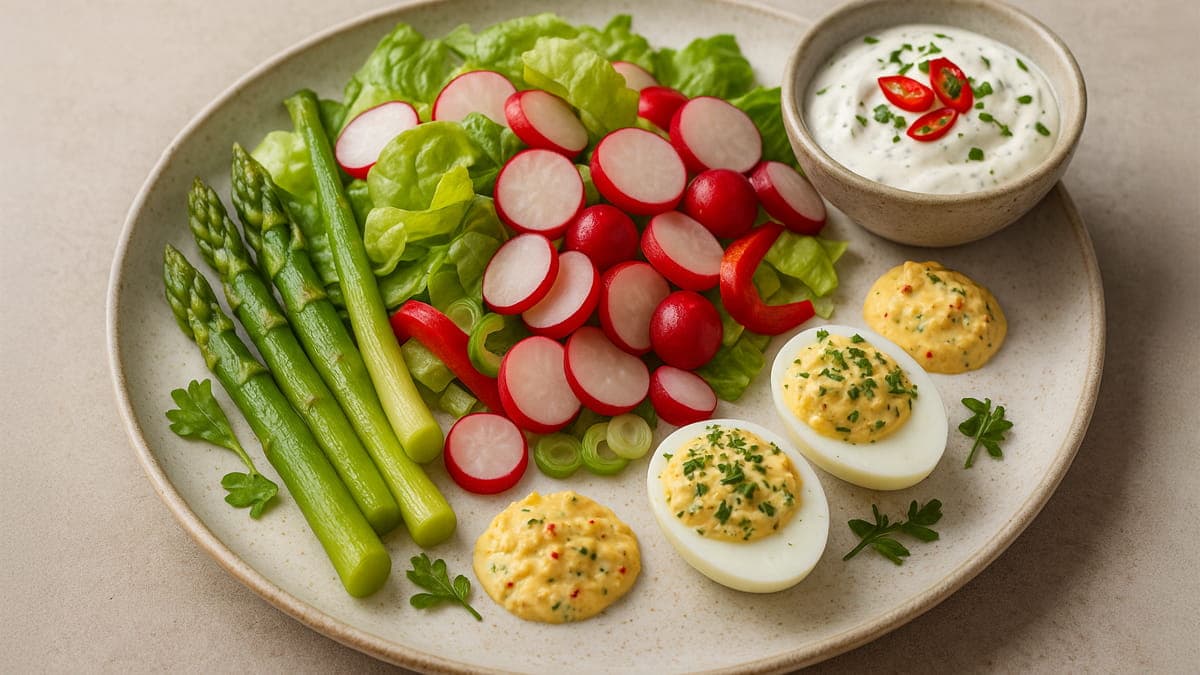 Frühlingssalat mit Dip
