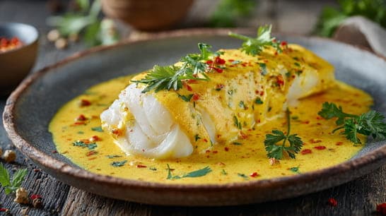 Heilbutt mit Currycreme