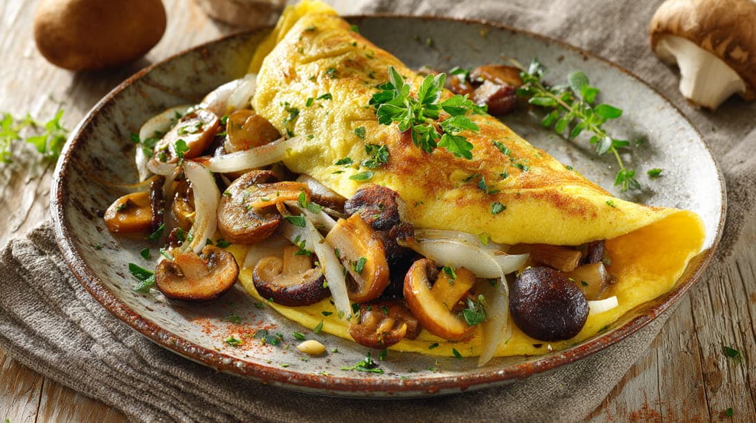 Omelette mit Champignons