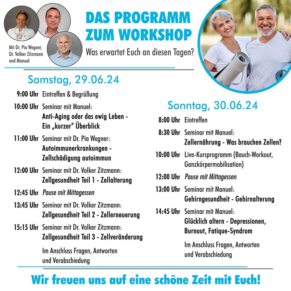 Workshop Programm Anti Aging 2024